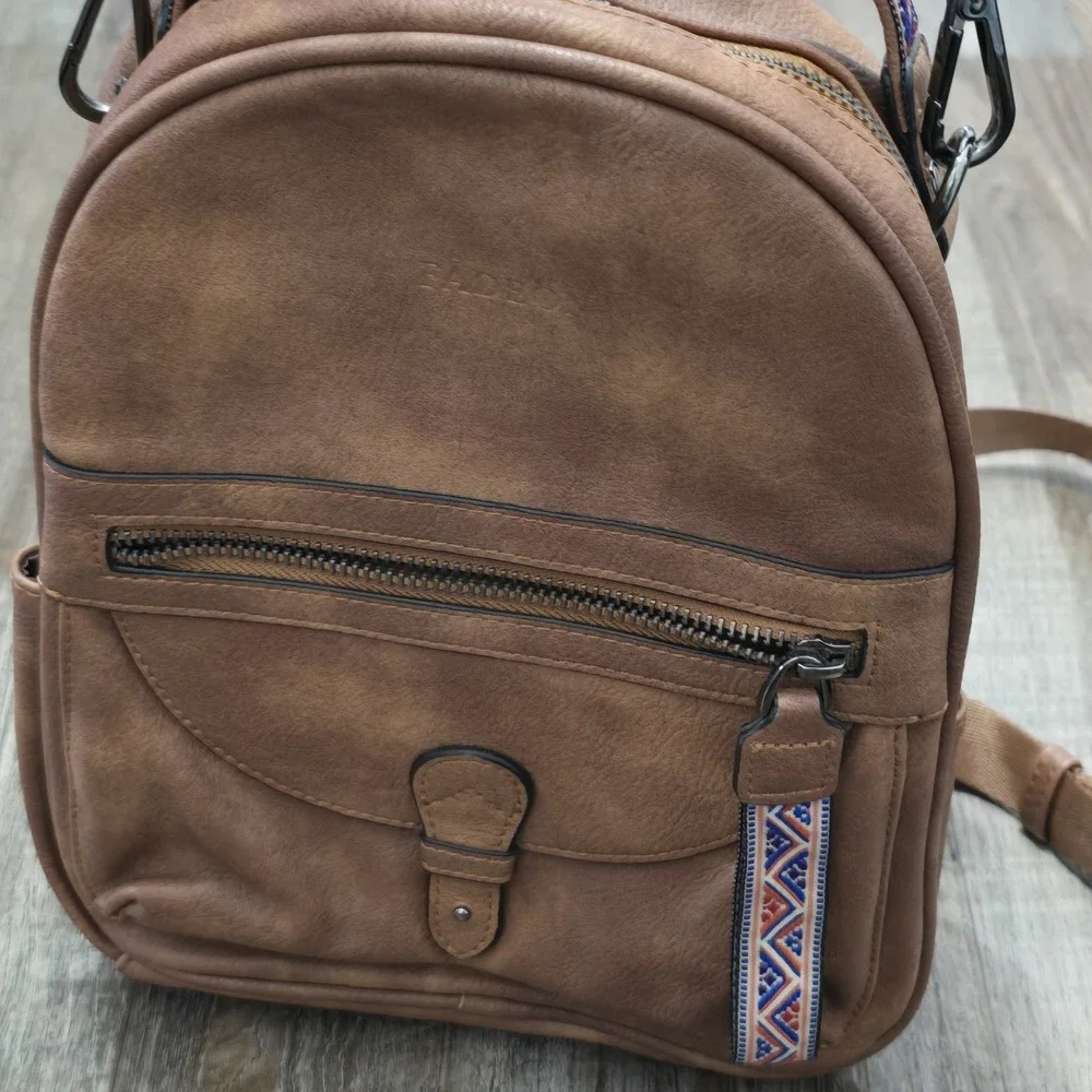 FADEON Backpack Purse Small Designer  Multicolored Strap Pockets Travel Festival